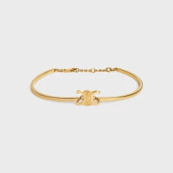 Triomphe Articulated Bracelet in Brass with Gold Finish