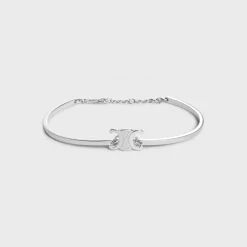 Triomphe Articulated Bracelet in Brass with Rhodium Finish