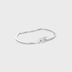 Triomphe Articulated Bracelet in Brass with Rhodium Finish