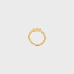 Triomphe Asymmetric Ring in Brass with Gold Finish