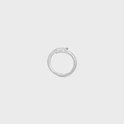 Triomphe Asymmetric Ring in Brass with Rhodium Finish