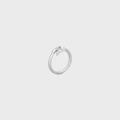 Triomphe Asymmetric Ring in Brass with Rhodium Finish