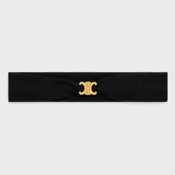 Triomphe Athletic Headband in Polyamide, Elastane and Brass with Gold Finish