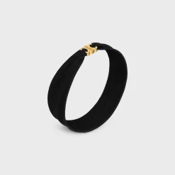 Triomphe Athletic Headband in Polyamide, Elastane and Brass with Gold Finish