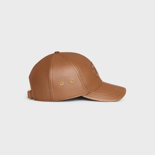 Triomphe baseball cap in lambskin