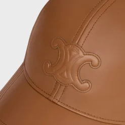 Triomphe baseball cap in lambskin