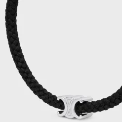 Triomphe Beach Bracelet in Acrylic and Brass with Rhodium Finish