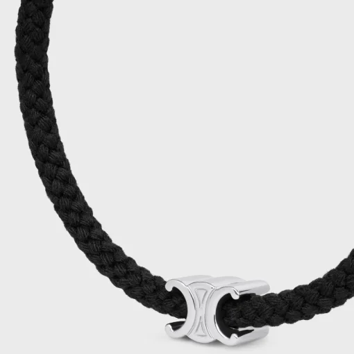Triomphe Beach Bracelet in Acrylic and Brass with Rhodium Finish