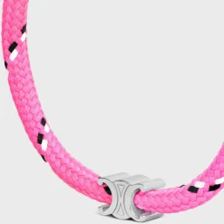 Triomphe Beach Bracelet in Polyester and Brass with Rhodium Finish