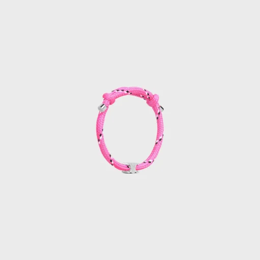 Triomphe Beach Bracelet in Polyester and Brass with Rhodium Finish