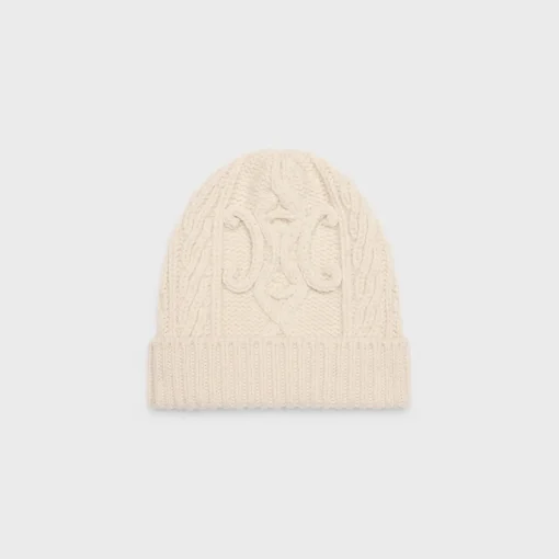 triomphe beanie in aran cashmere and wool