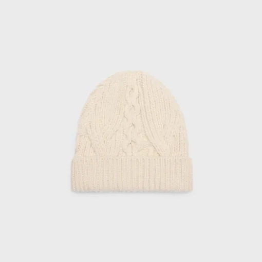 triomphe beanie in aran cashmere and wool