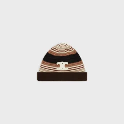 triomphe beanie in striped wool