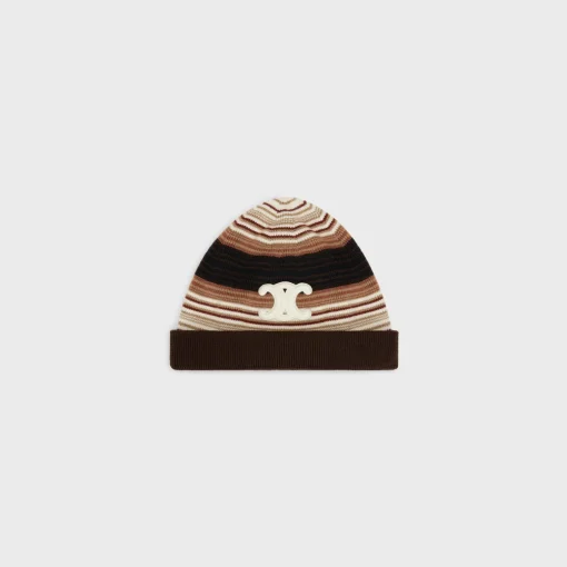triomphe beanie in striped wool