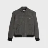 triomphe blouson jacket in prince of wales wool