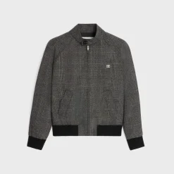 triomphe blouson jacket in prince of wales wool