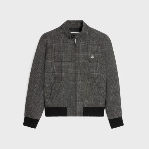 triomphe blouson jacket in prince of wales wool