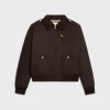 Triomphe blouson jacket in waxed cotton linen