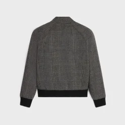triomphe blouson jacket in prince of wales wool