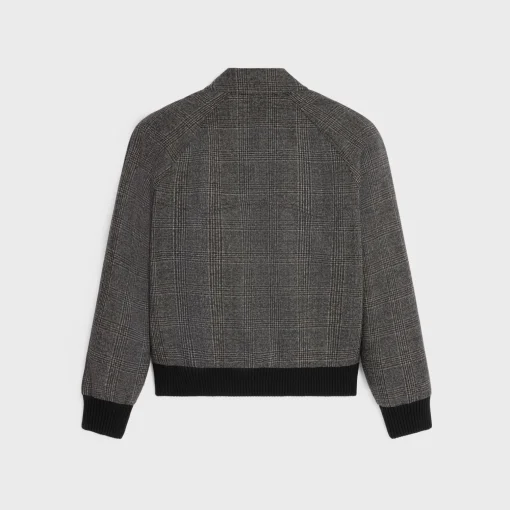 triomphe blouson jacket in prince of wales wool
