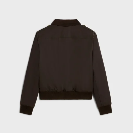 Triomphe blouson jacket in waxed cotton linen
