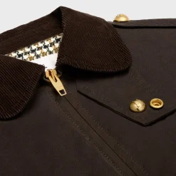 Triomphe blouson jacket in waxed cotton linen