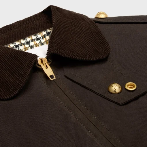 Triomphe blouson jacket in waxed cotton linen