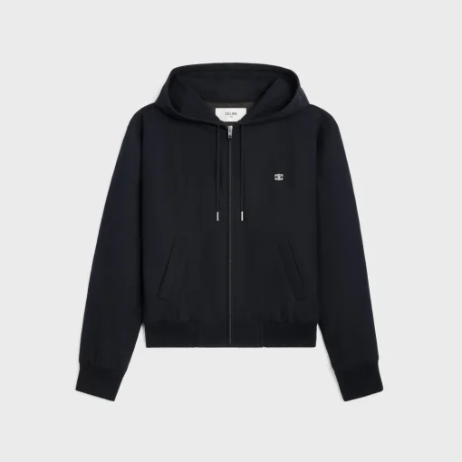 triomphe blouson jacket with hood in cotton twill