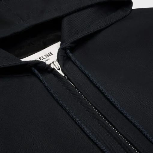 triomphe blouson jacket with hood in cotton twill