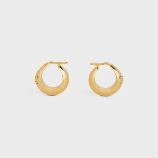 Triomphe Bold Hoops in Brass with Gold Finish