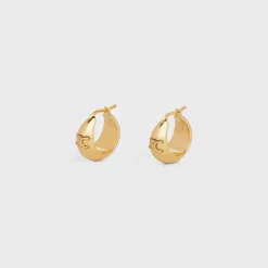 Triomphe Bold Hoops in Brass with Gold Finish
