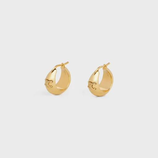 Triomphe Bold Hoops in Brass with Gold Finish