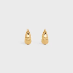Triomphe Bold Hoops in Brass with Gold Finish