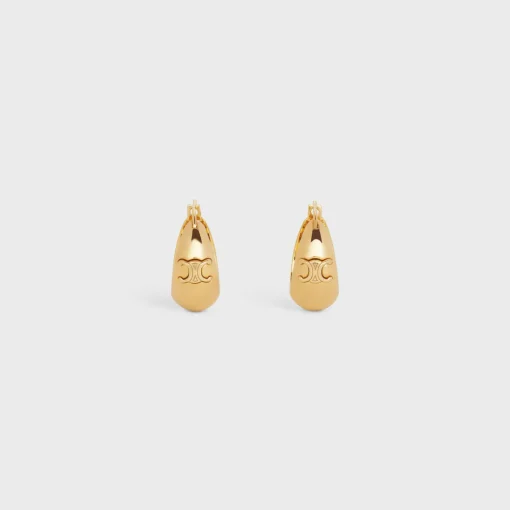 Triomphe Bold Hoops in Brass with Gold Finish