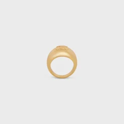 Triomphe Bold Ring in Brass with Gold Finish
