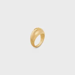 Triomphe Bold Ring in Brass with Gold Finish