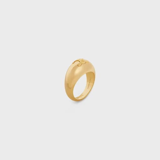 Triomphe Bold Ring in Brass with Gold Finish