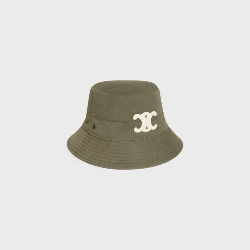 triomphe bucket hat in cotton gabardine