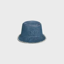 triomphe bucket hat in dark union wash denim