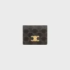 TRIOMPHE BUSINESS CARD HOLDER in Triomphe Canvas AND Lambskin