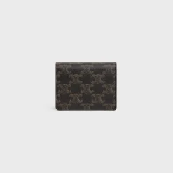 TRIOMPHE BUSINESS CARD HOLDER in Triomphe Canvas AND Lambskin