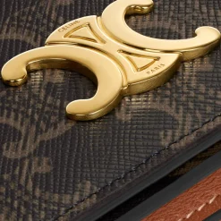 TRIOMPHE BUSINESS CARD HOLDER in Triomphe Canvas AND Lambskin