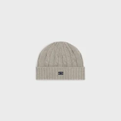 triomphe cable-knit beanie in cashmere