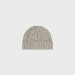 triomphe cable-knit beanie in cashmere
