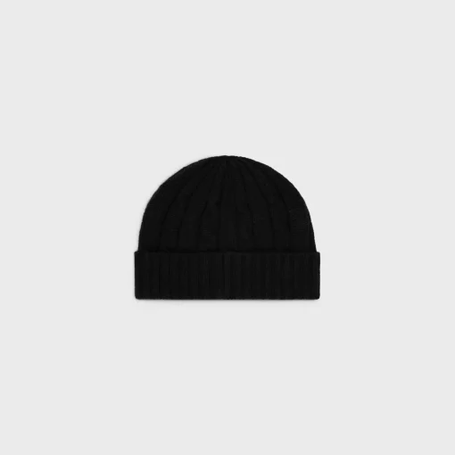 triomphe cable-knit beanie in cashmere