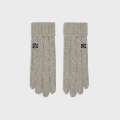 triomphe cable-knit gloves in cashmere