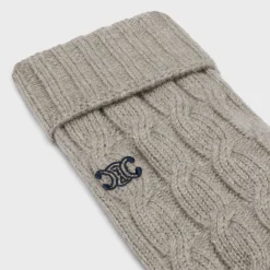 triomphe cable-knit gloves in cashmere