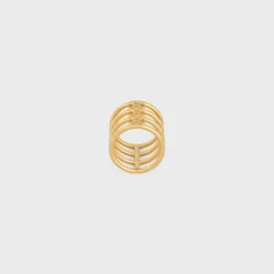 Triomphe Cage Ring in Brass with Gold Finish