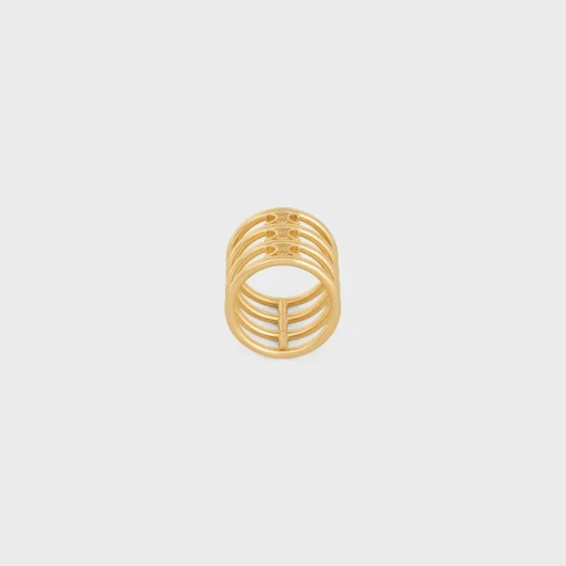 Triomphe Cage Ring in Brass with Gold Finish