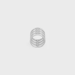 Triomphe Cage Ring in Brass with Rhodium Finish